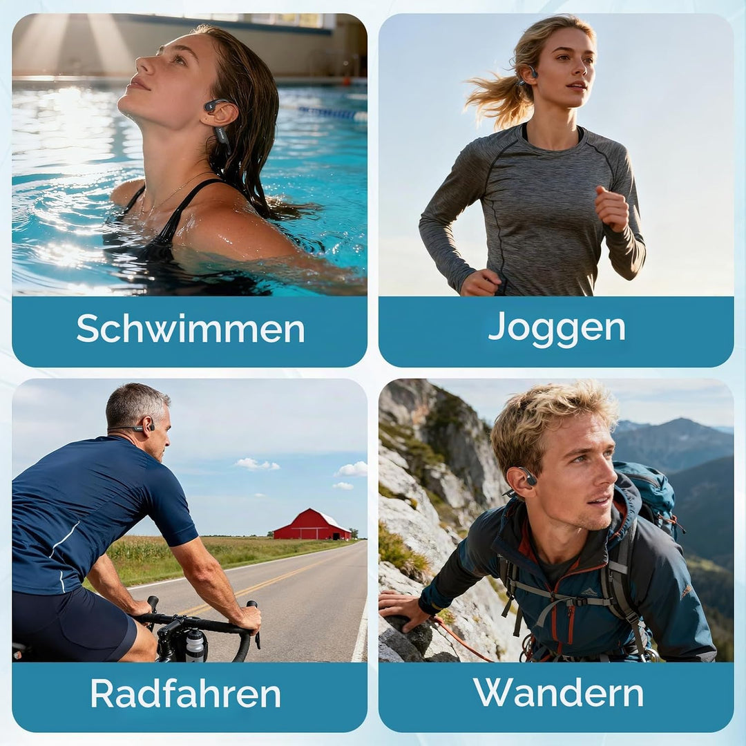 Belife B11 Bone Conduction Headphones, IP68 Waterproof Earbuds for Swimming, 32GB &amp; Bluetooth 6.0 Wi