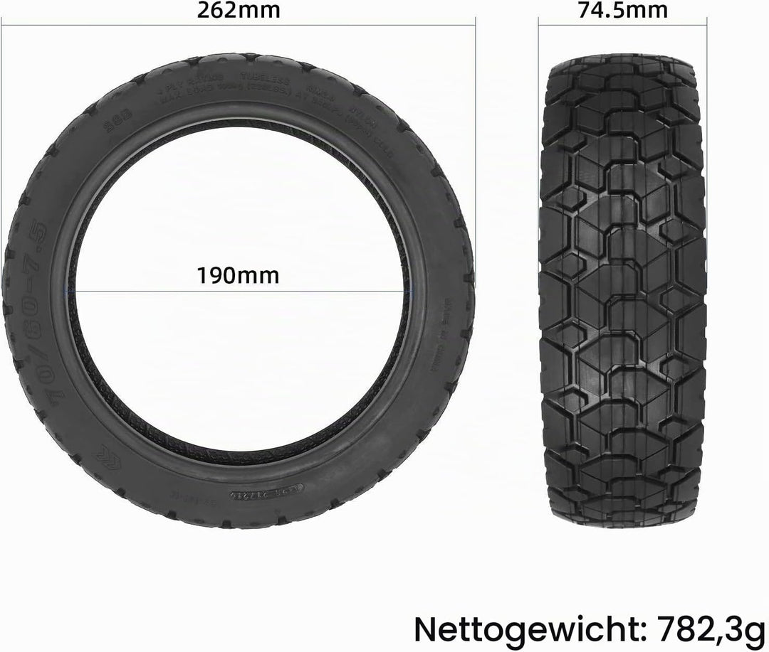 70/60-7,5 Tubeless Reifen für Segway Ninebot ZT3 Pro D Elektroroller 11 Zoll Ersatzreifen Schlauchlo