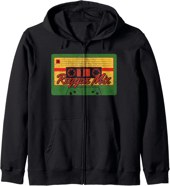 Reggae Mix – Retro-Kassette Reggaeton Rastafari Rasta Kapuzenjacke