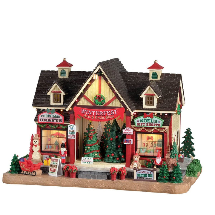 Lemax 25865-UK Caddington Village Lighted Building: Winterfest Arts & Crafts Show