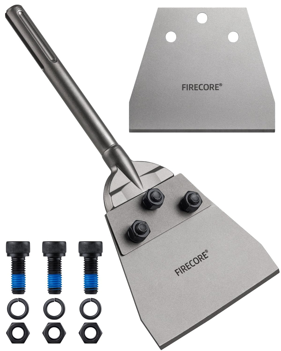 Firecore SDS Max Bodenschaber mit Ersatzspaten, Spachtelmeissel 320mm × 140mm, Meisselbits für SDS M