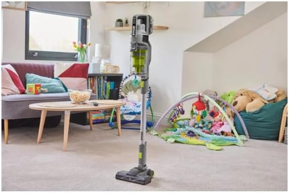 RYOBI 18 V ONE+ Akku-Staubsauger RSVS18-1C20G, 30 AW Saugleistung, Dual-Zyklonen, HEPA-Filter, inkl.