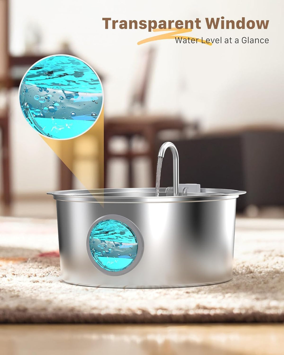 Hunde Trinkbrunnen für Katze Edelstahl: 7L / 236oz Katzenbrunnen – Superleiser Katzen Trinkbrunnen -