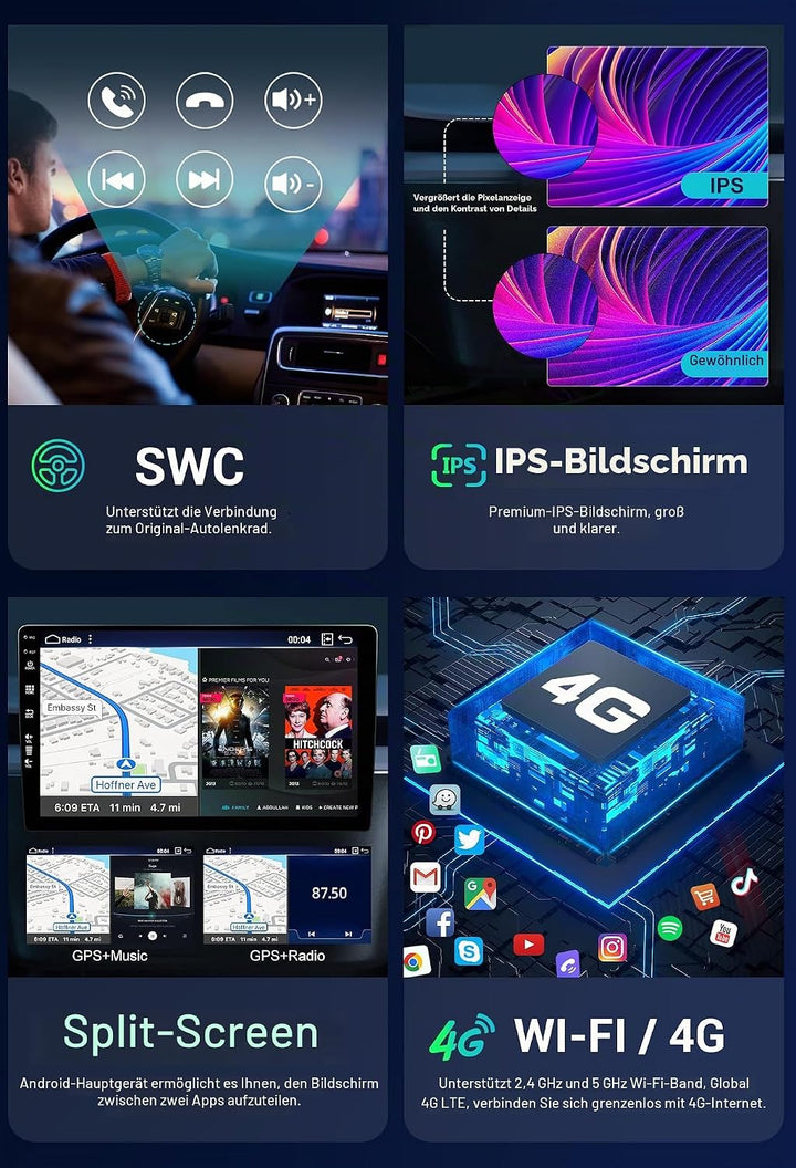 SXAUTO ¦8G+256G¦ Android 12 IPS Autoradio für Mazda CX-5 (2013-2016) - Eingebaut Carplay/Android Aut