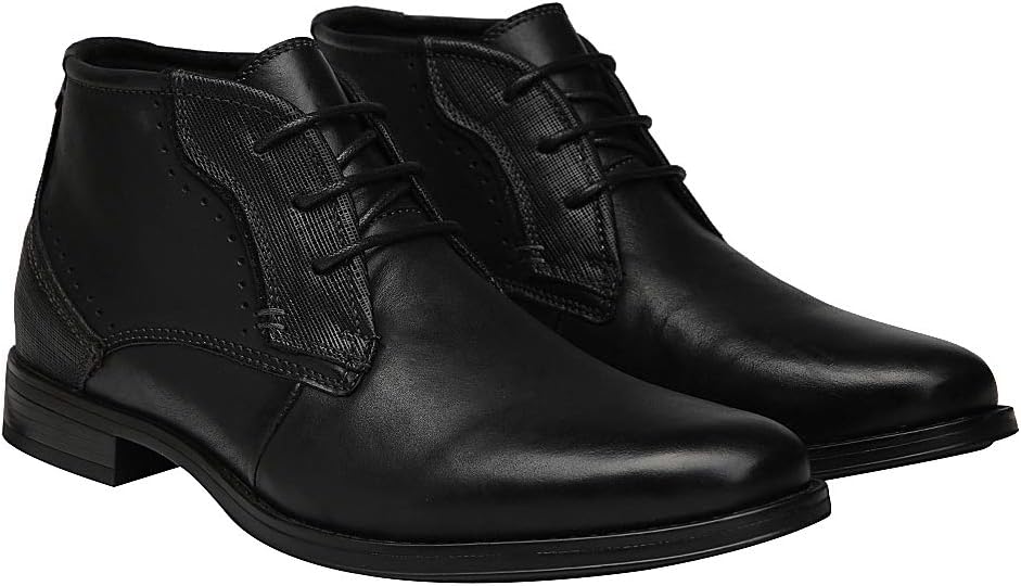 rismart Herren Knöchel hoch Runder Zeh Stilvoll Leder Chukka Bootsschuhe 39 EU Schwarz A, 39 EU Schw
