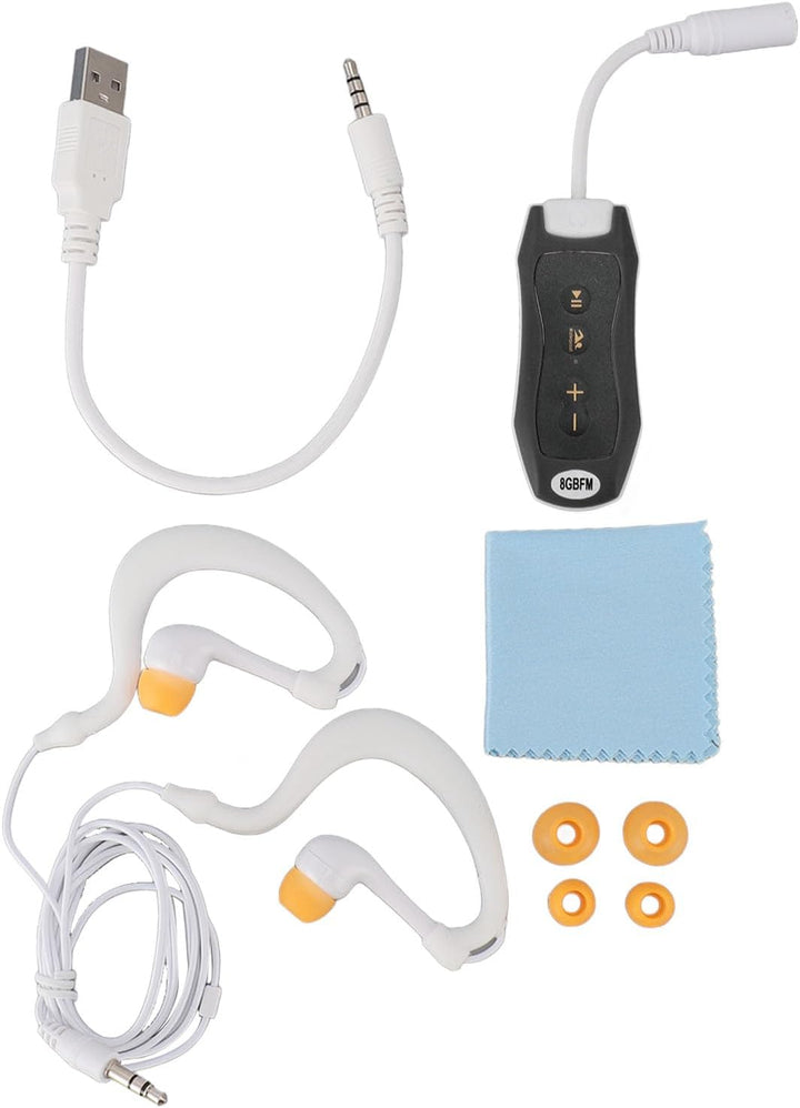wasserdichte MP3-Player 8GB IPX8 USB2.0 Sport-MP3-Player mit Kopfhörer und ClipBroadcast, Musikplaye