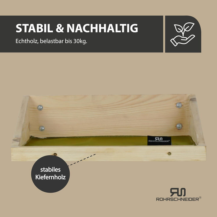 Rohrschneider Katzentreppe Wand, Kiefernholz, Natur, Samt Fresh Oliv waschbare Stoffeinlage Samt fre