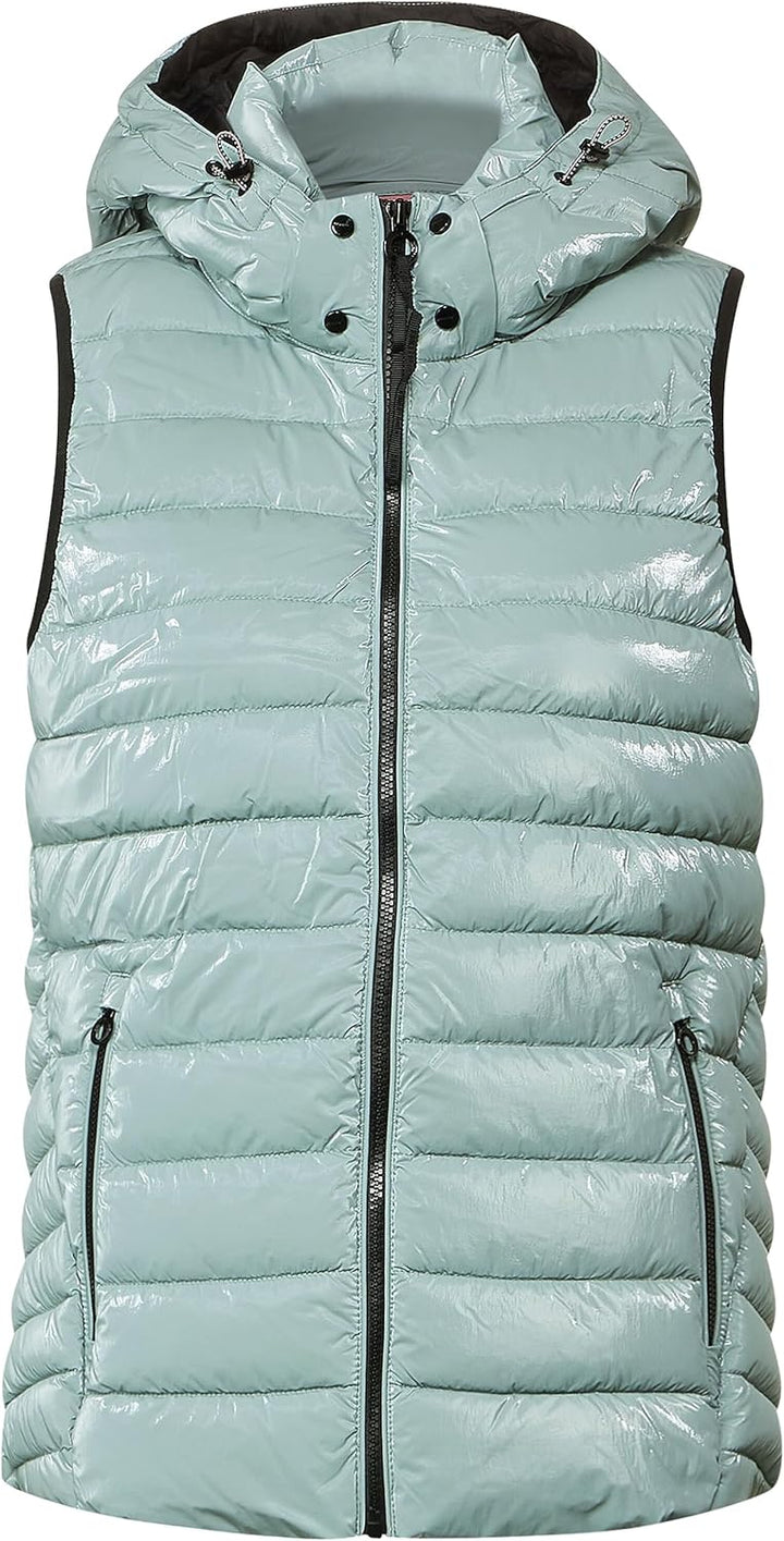 Street One Damen Glänzende Kurz-Steppweste 36 Polar Mint, 36 Polar Mint