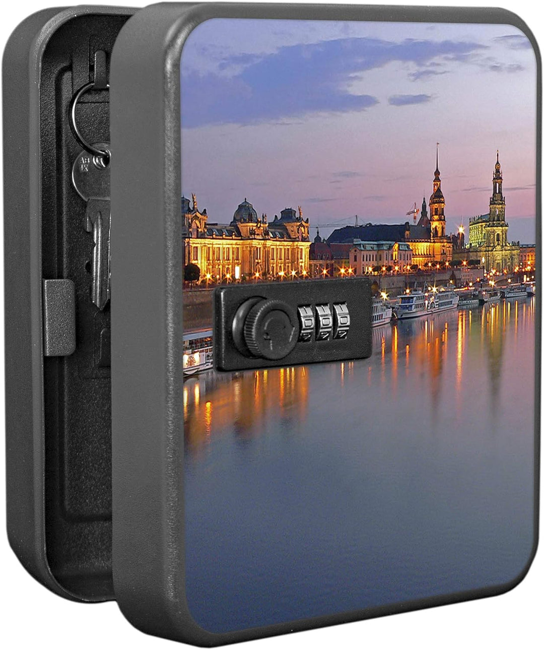 banjado® Burg-Wächter® abschliessbarer Schlüsselkasten mit Motiv Dresden für 20 Schlüssel - Schlüsse