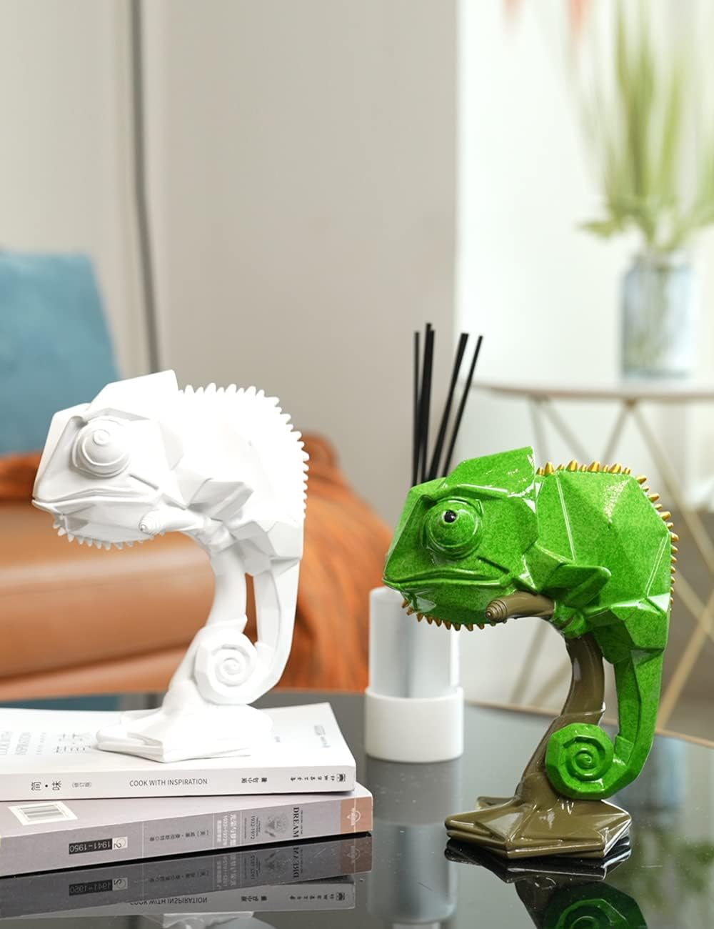 NENBOLEC Modern Skulptur Arts Eidechse Dekor Figuren Tier Statue Geschenk Wohnzimmer Kunst Polyresin