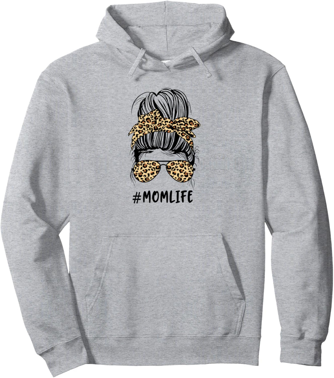 Momlife coole Mutter #Momlife im Leopard Style Pullover Hoodie