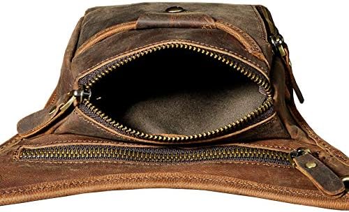 Leder Taille Pack Drop Leg Bag für Herren Damen Gürtel Bauchtasche Mehrzweck Motorrad Fahrrad Outdoo