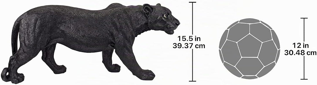 Design Toscano Raubtier im Schatten, Schwarzer Panther - Gartenfigur Large, Large
