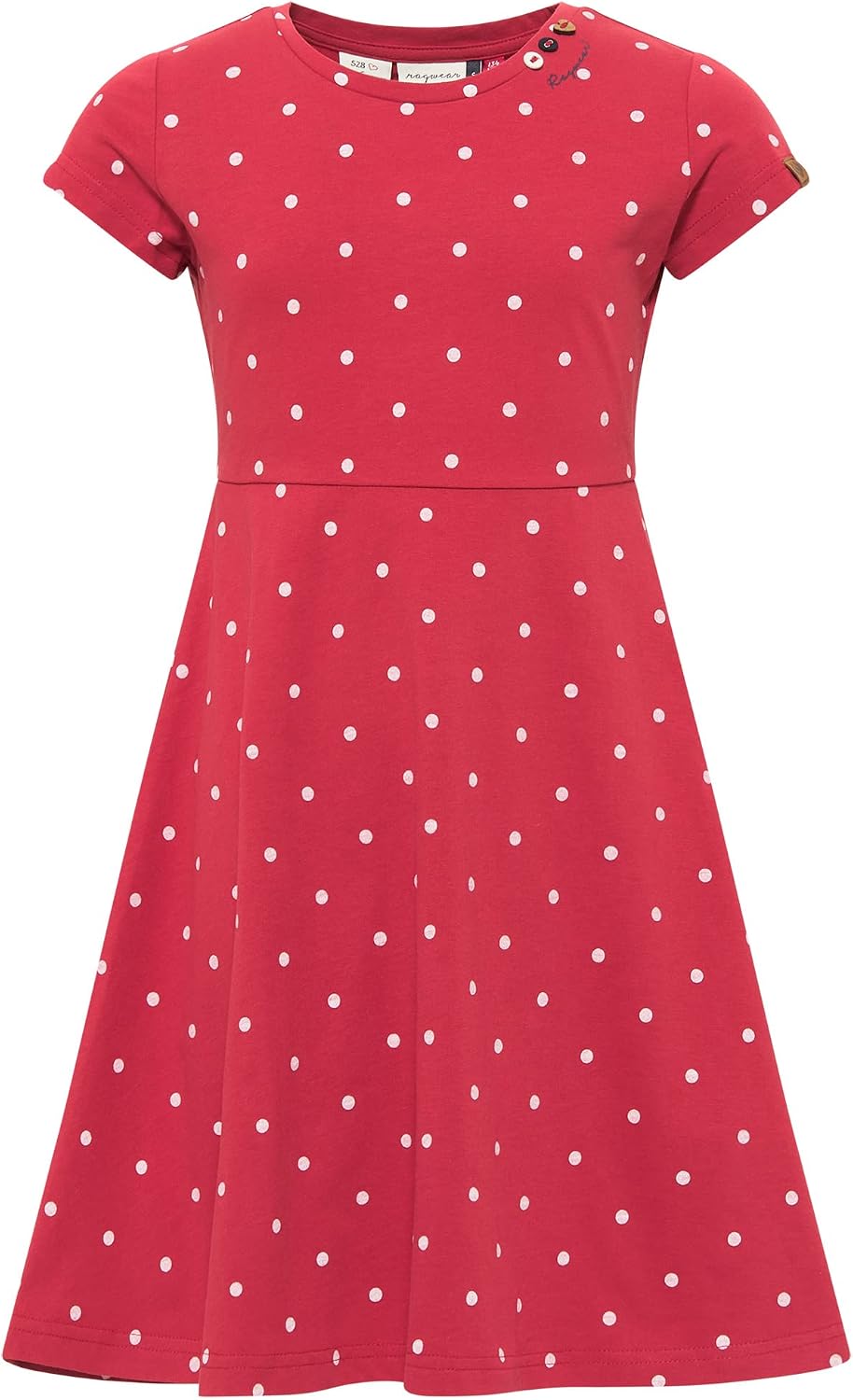 Ragwear Mädchen Kleid GWENDOLINE und GWENDOLINE DOTS Sommerkleid gepunktet und Einfarbig in sommerli