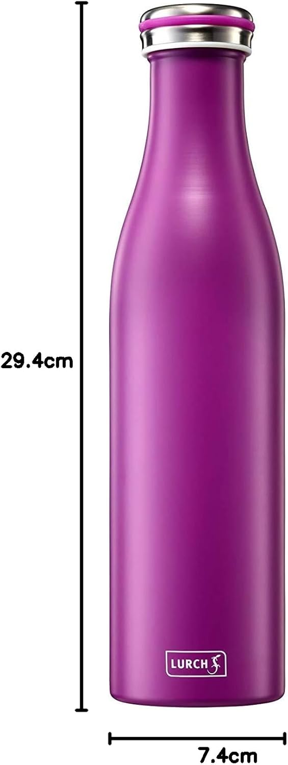 Lurch 240860 Isolierflasche/Thermoflasche für heisse und kalte Getränke aus doppelwandigem Edelstahl