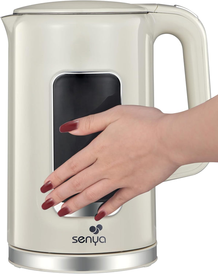 SENYA Elektrischer Wasserkocher 1,7 l Edelstahl – einstellbare Temperatur 40 – 100 °C – LCD-Display
