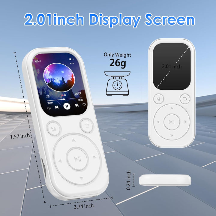 Olycism 64 GB MP3 Player mit Bluetooth 5.3 tragbarer Musik-Player mit HiFi-Klangqualität und FM-Radi