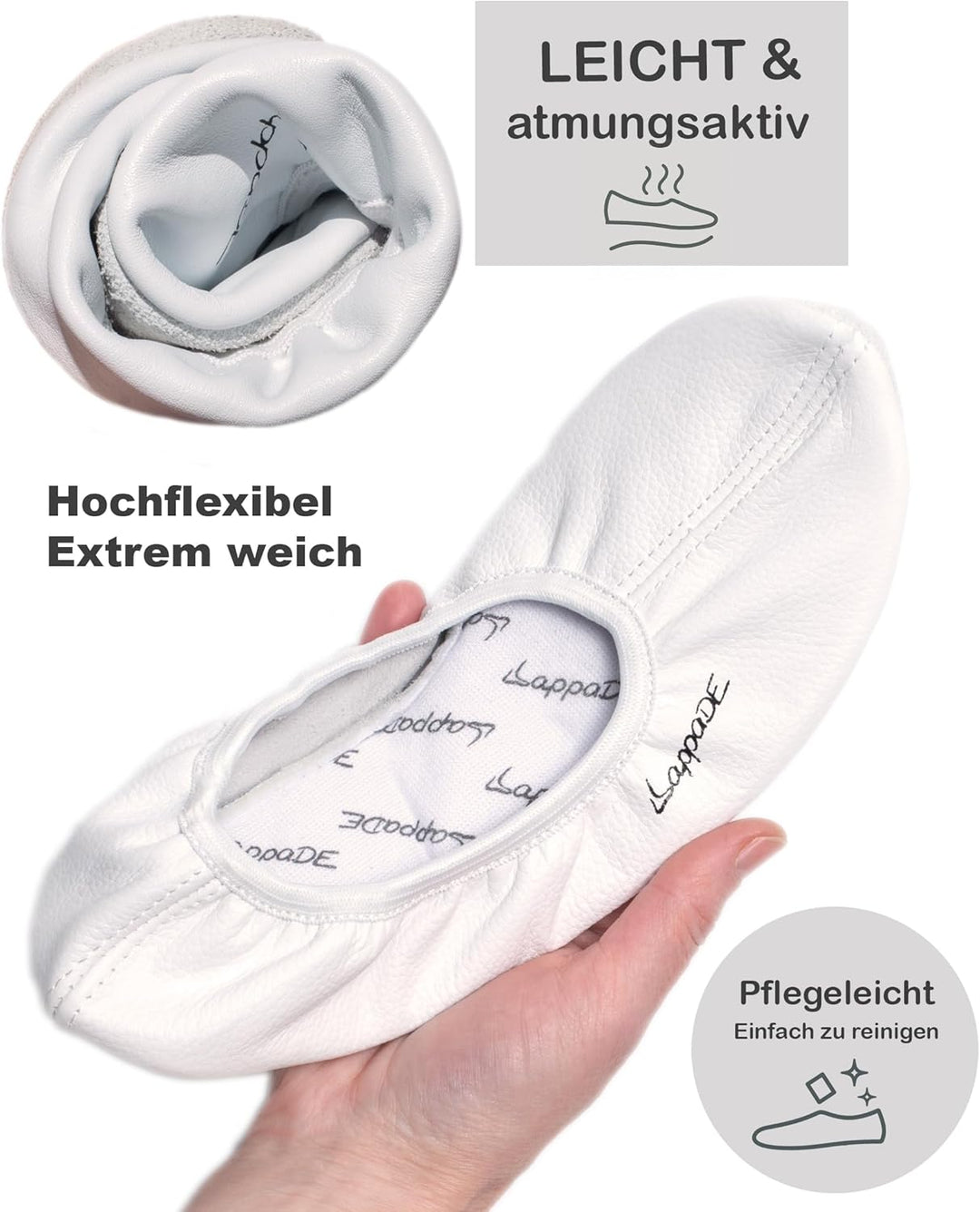 Lappade Schwarz, Weiss, Jeansblau, Rosa, Lila, Rot Gymnastikschuhe, Schläppchen, Turnschläppchen mit