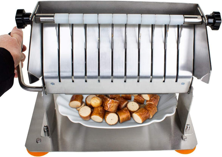 Beeketal 'CSB-2' Profi Gastro Curry Wurst Schneider für ca. 17,5 mm Schnittstärke mit 10 Edelstahl K