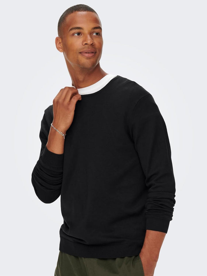ONLY &amp; SONS Male Strickpullover ONSWYLER Pullover XS Black/, XS Black/