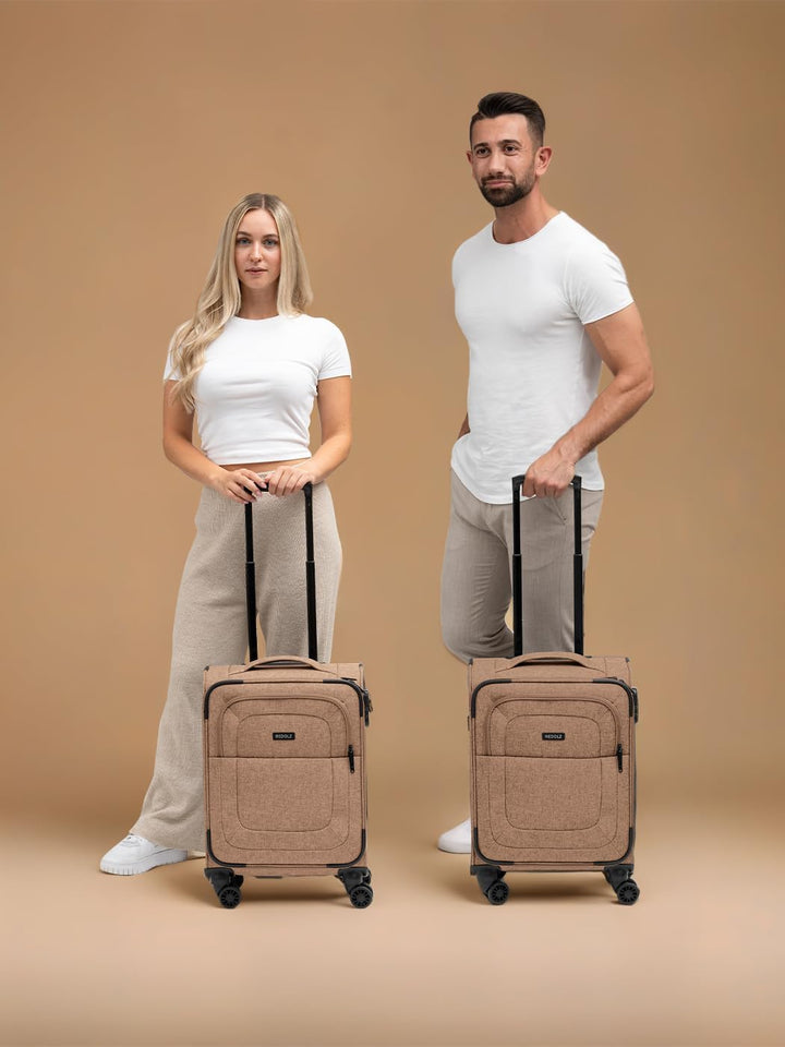 REDOLZ Cabin Weichschalen Kabinen-Koffer | Leichter Trolley mit 4 Doppelrollen für Damen & Herren 37