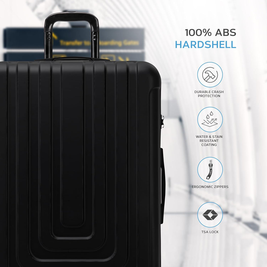Flight Knight Premium Lightweight Suitcase - TSA-Schloss Mit USB-Anschluss - 8 Spinner-Rader - ABS-H