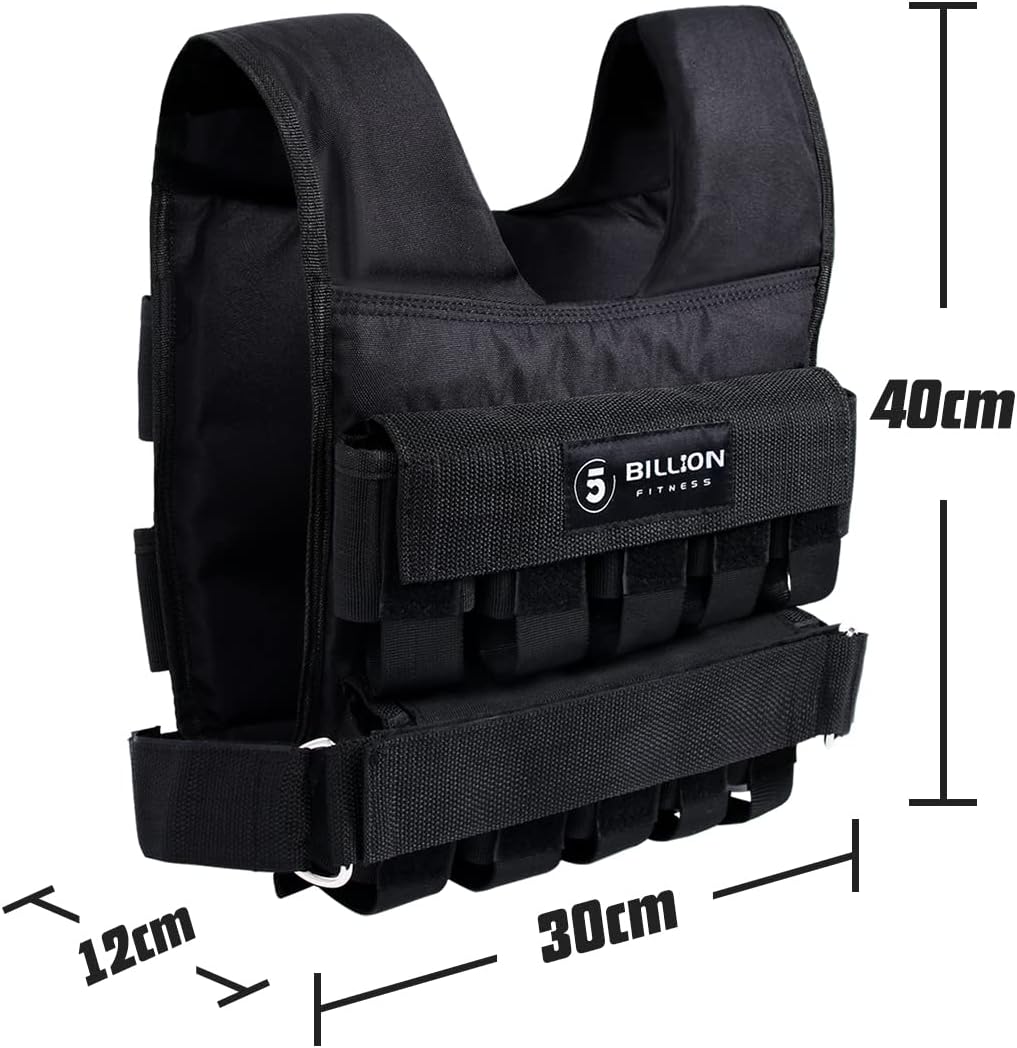 5BILLION FITNESS Monstervest Gewichtsweste von 1kg-20 Kg Gewicht Warnwesten für Gewicht Training Kra