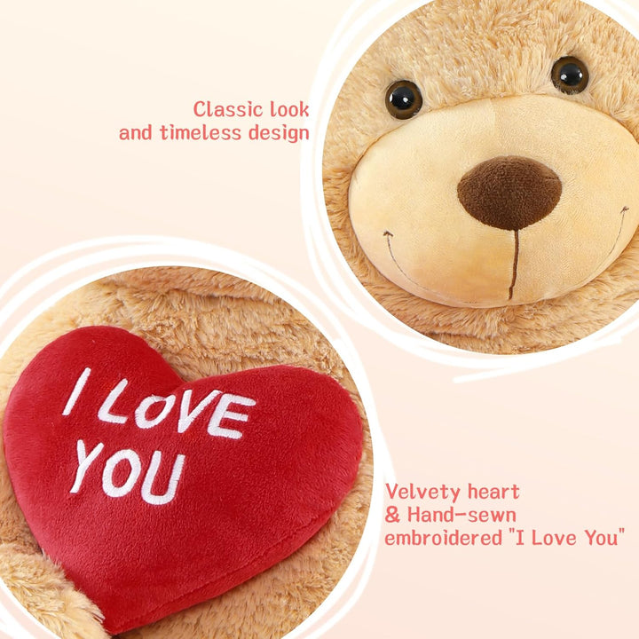 MorisMos teddybär Valentinstag Überraschungsgeschenk, 150cm riesen Teddy mit Herz- Ich Liebe Dich, g