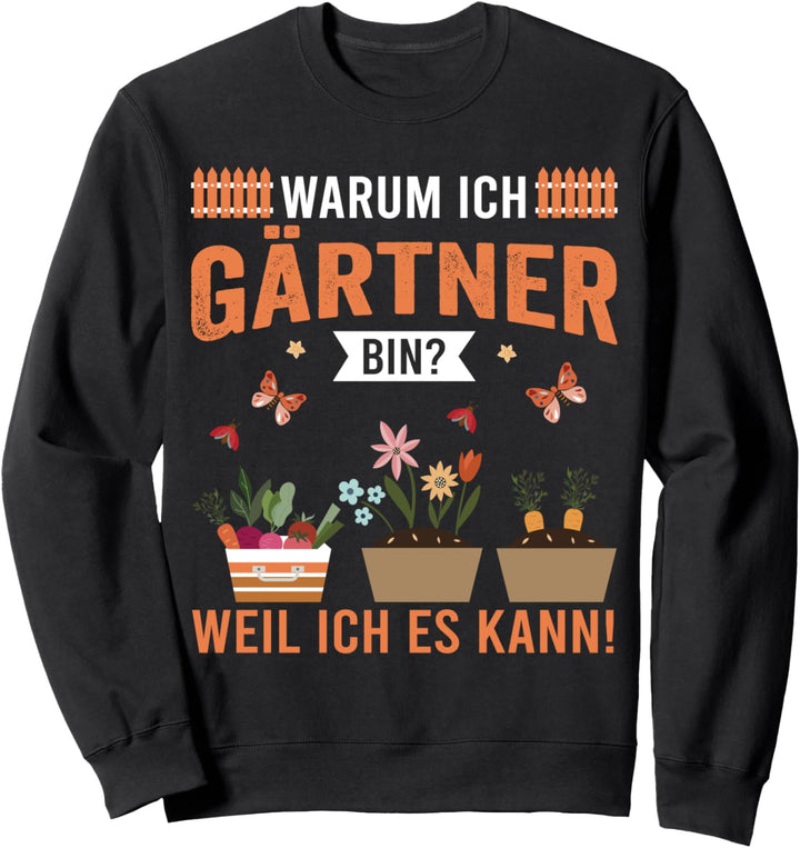 Hobbygärtner und Gärtnerin mit Pflanzen im Beet Sweatshirt