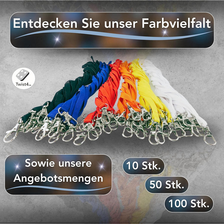 Schlüsselbänder aus Baumwolle mit Ausweishülle DIN A6 - twist4® (rot, 50 Stück) rot 50 Stück, rot 50