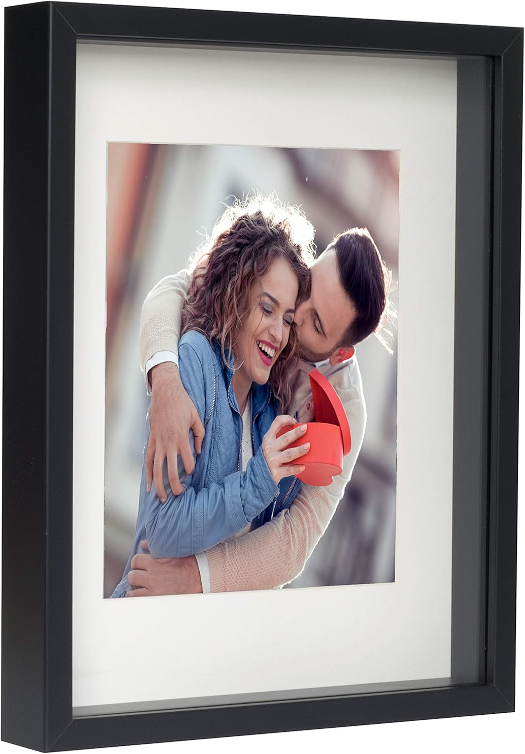 BD ART 28x35 cm Box 3D Objektrahmen Bilderrahmen mit Passepartout 20x25 cm, Schwarz Rechteckiger zum