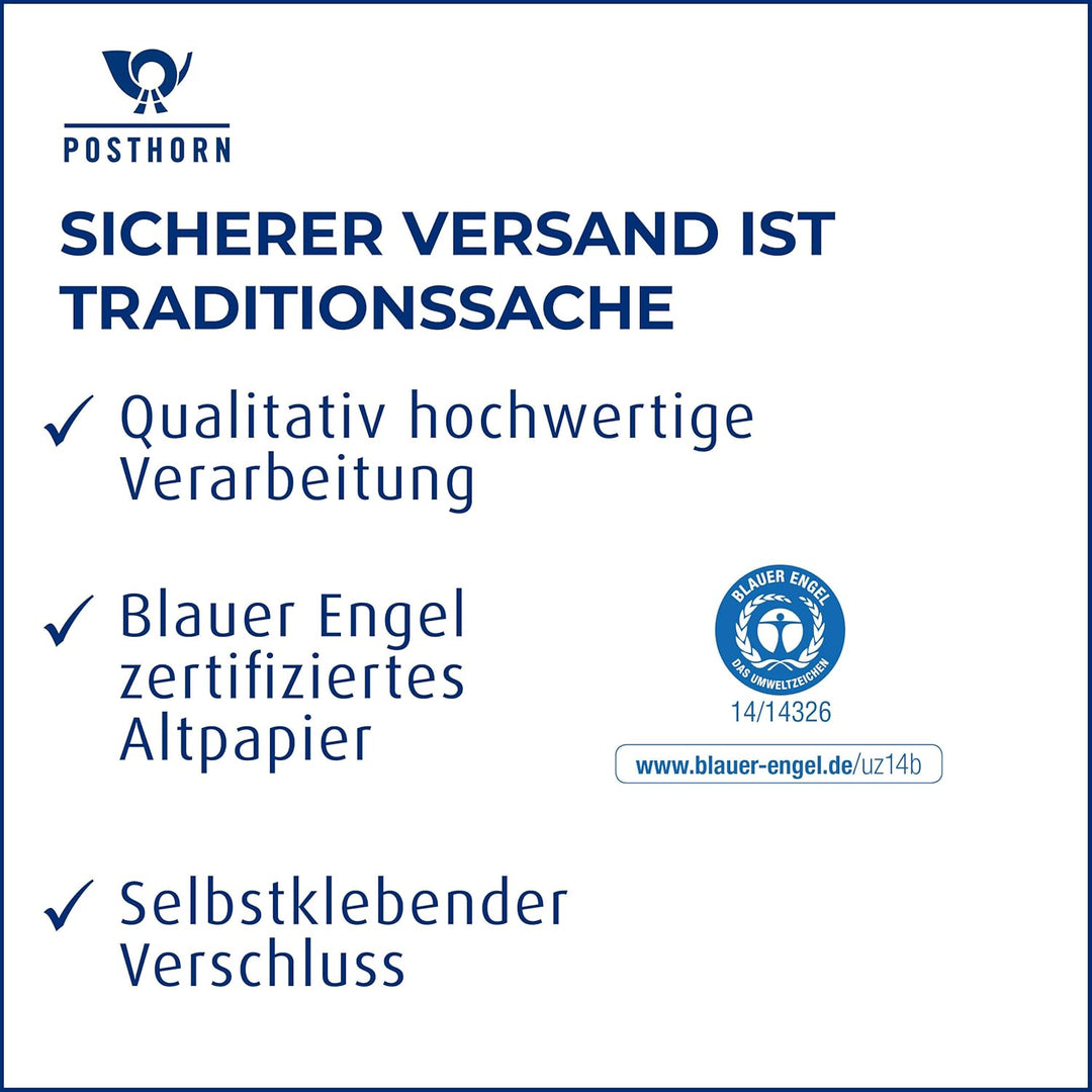 POSTHORN Briefumschläge mit Fenster 125 x 235 mm (1000 Stück), Umschläge selbstklebend, Kuvert mit g