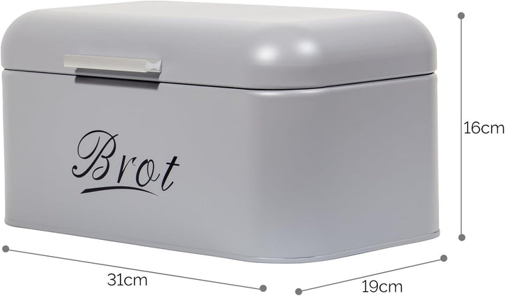 Theo&Cleo Brotkasten mit Deckel, Grosser Knäckebrot Box aus Metall, Brotaufbewahrungsbox Bread Box,