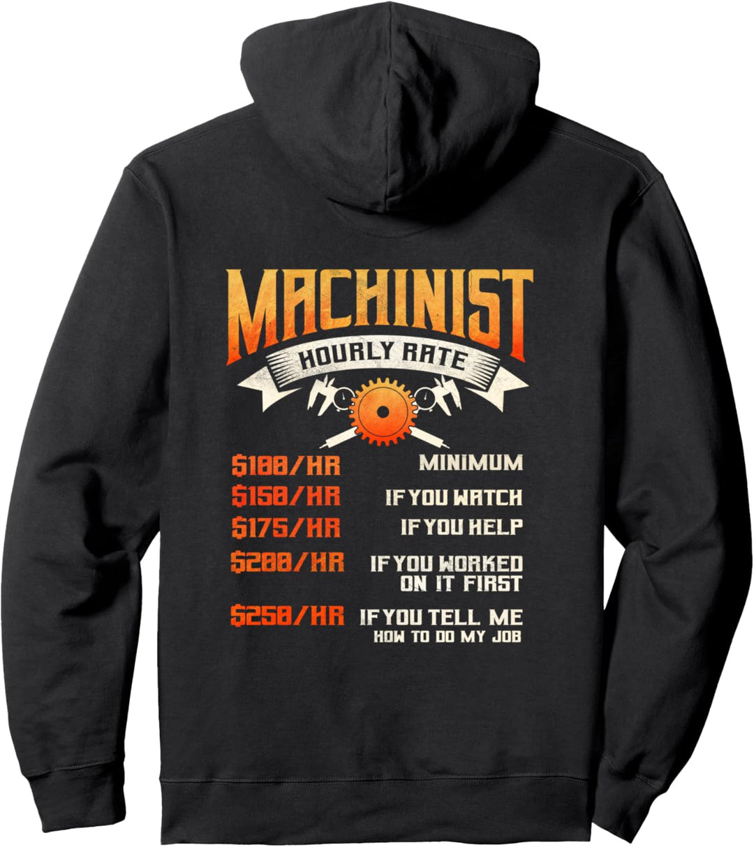Maschinist Gifts Design auf der Rückseite der Kleidung Pullover Hoodie