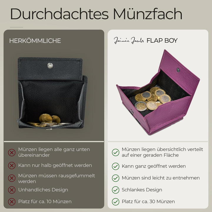 Jaimie Jacobs Flap Boy Das Original Magic Wallet mit Münzfach RFID-Schutz Magischer Geldbeutel Porte