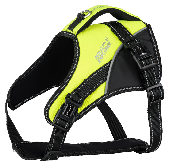 MICHUR Joel Hunde BRUSTGESCHIRR grün, Nylon Hundegeschirr, Hundegeschirr, mit Reflektoren, Neopren,