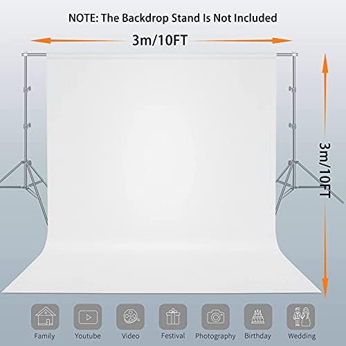 Vevelux Fotografie-Hintergrund 3 * 3 M, Foto Hintergrund aus 100% Polyester mit 4 grosse Studio Klem