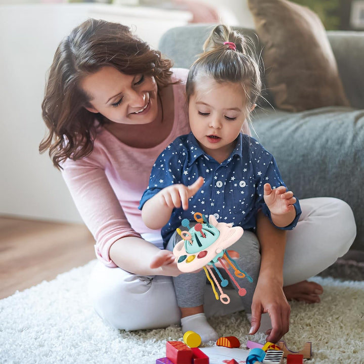 MYDOVA Montessori Spielzeug, Kinderspielzeug ab 1 Jahr, Sensorik Spielzeug Baby, Beissring Baby, Sil