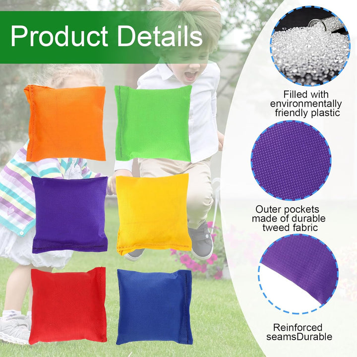 36 Stück Cornhole Säckchen, 6 Farben Wurfsäckchen, 7 x 7cm Nylon Sitzsack Werfen, Cornhole Sitzsack-