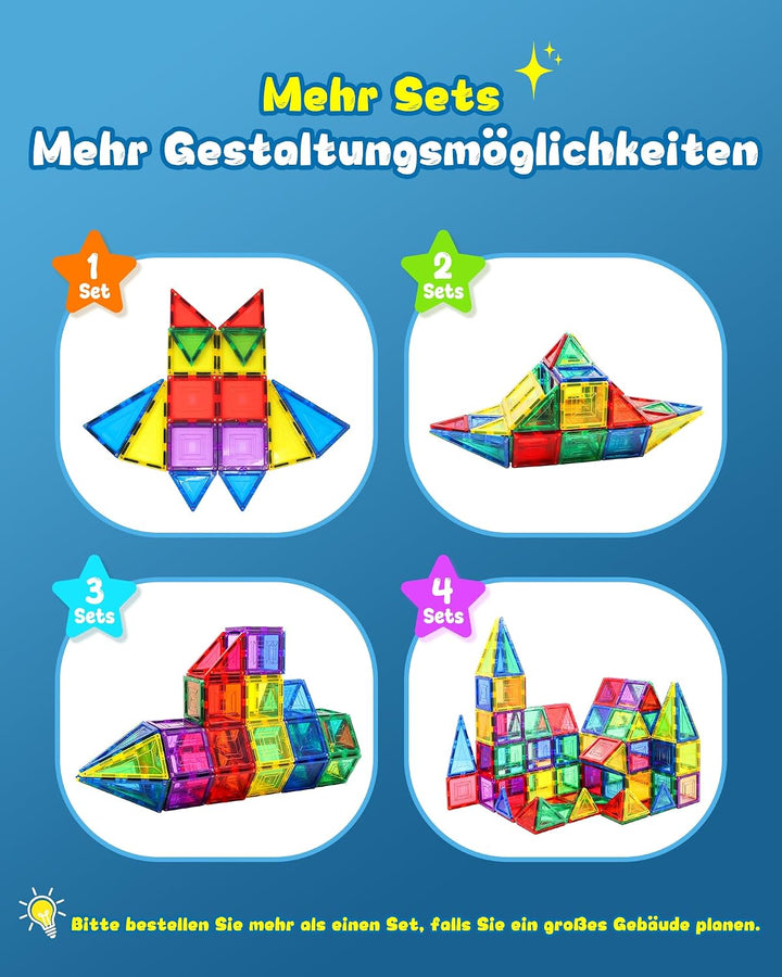 Loolinn | Magnetische Bausteine als Festtagsgeschenk für Kinder ab 3 Jahren - Sicher für Kinder, Nie