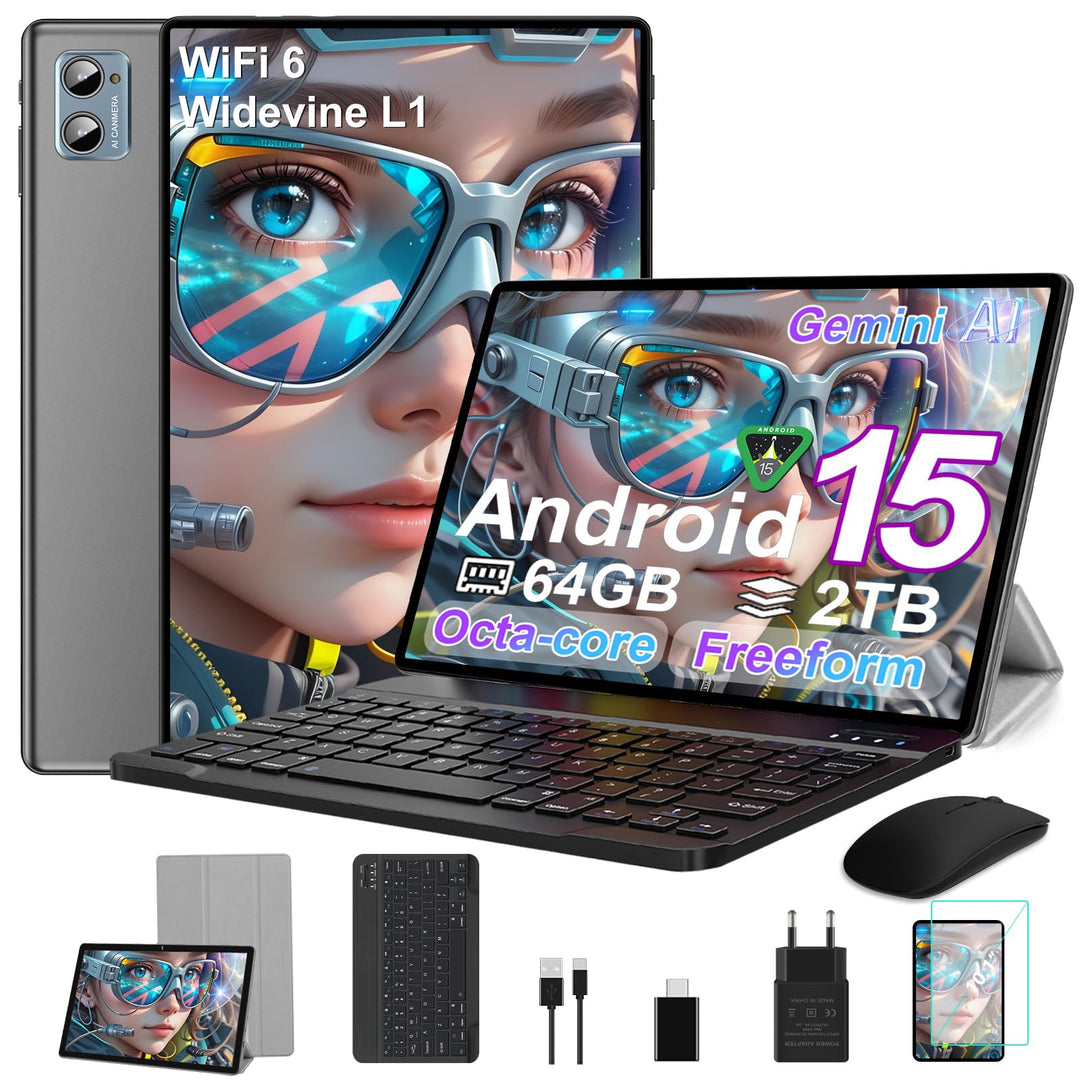 Neueste Tablet 10 Zoll Android mit 20GB RAM+128GB ROM 1TB TF, WiFi 6, Bluetooth 5.0, 6000mAh, Dual C