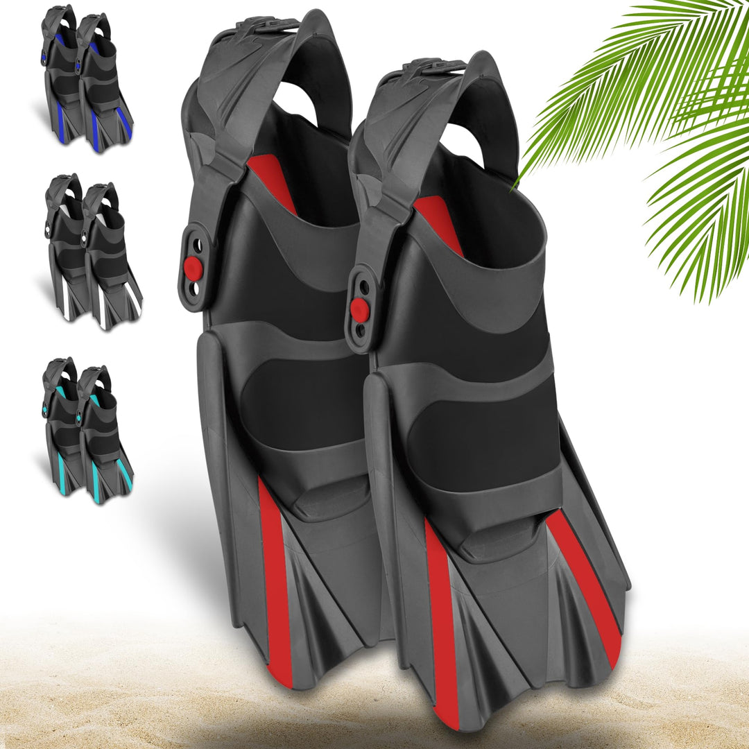 Khroom verstellbare Schnorchelflossen kurz mit Tasche zum umhängen Gr.36-47 Kurzflossen zum Schwimme