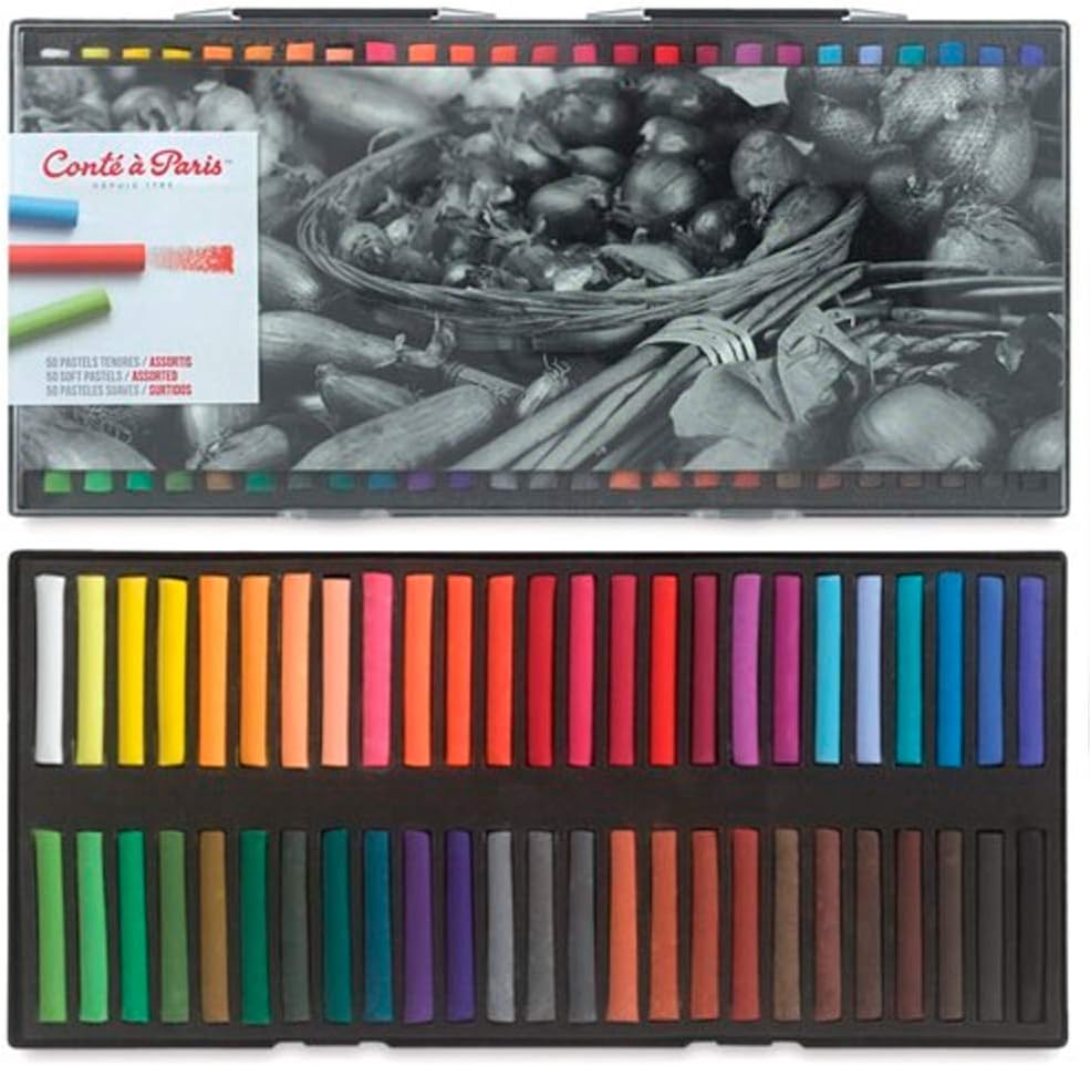 Conté a Paris 50210 (Künstlerkreide, Weiche Pastelle, verschieden Farben) 50er Set 50 Farben Set, 50