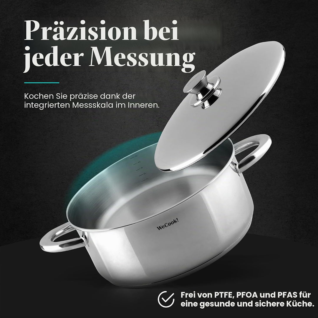 CAZUELA con tapa de acero INOX 24cm, WECOOK! PRO PRO 24 cm, PRO 24 cm