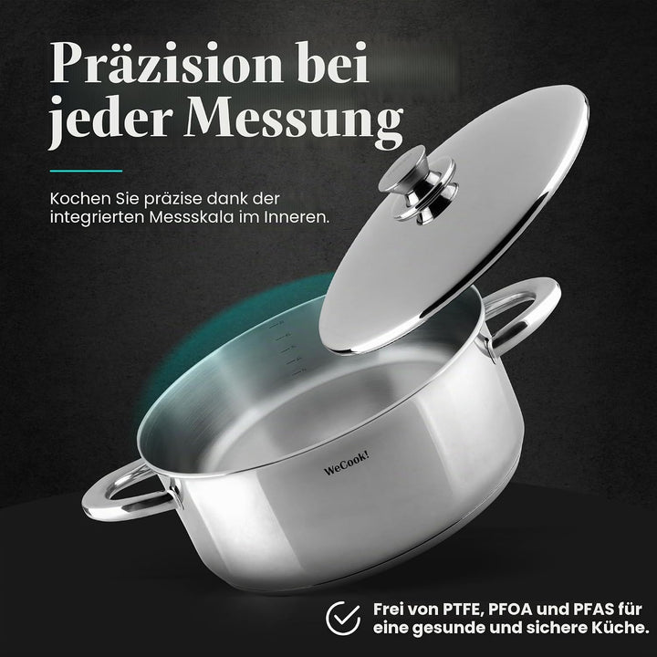 CAZUELA con tapa de acero INOX 24cm, WECOOK! PRO PRO 24 cm, PRO 24 cm