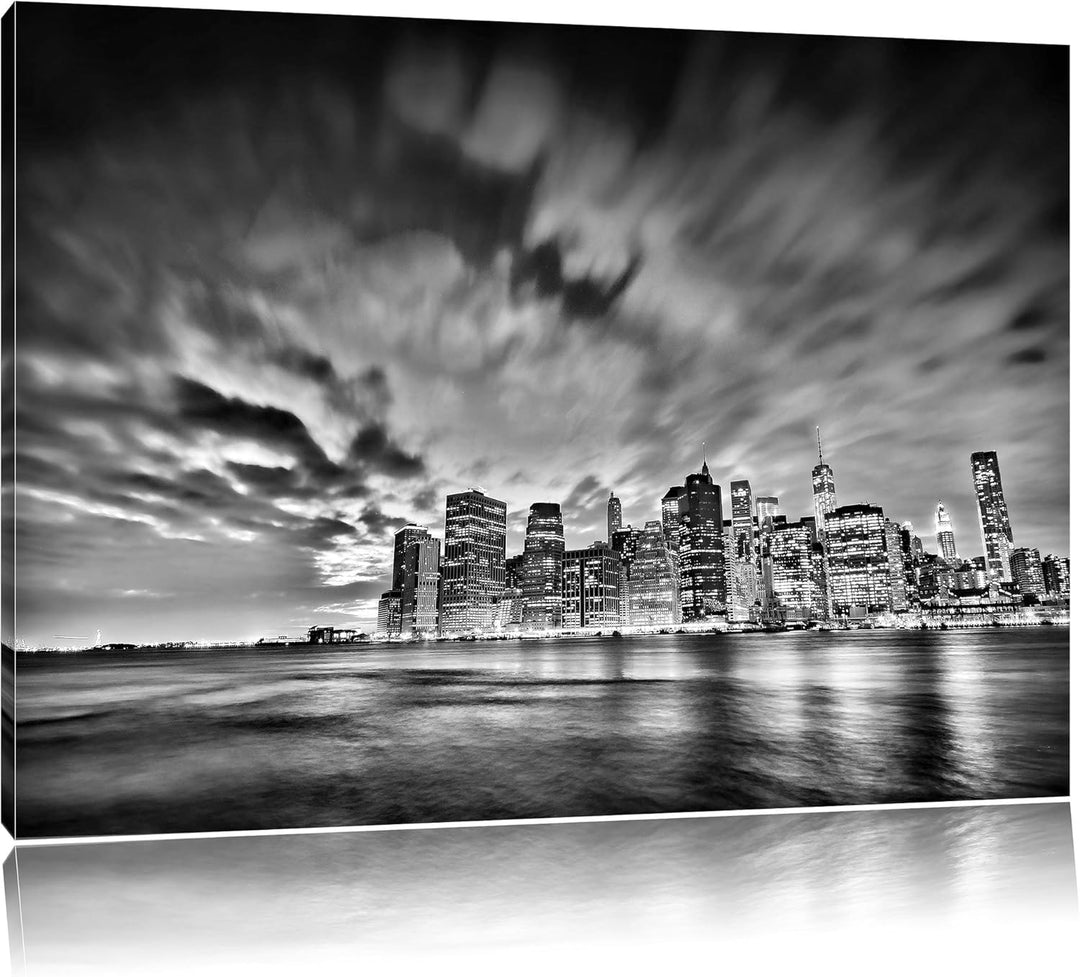 Pixxprint Monocrome, Skyline New York - Blick vom Dach des Empire State Building, Format: 100x70 auf