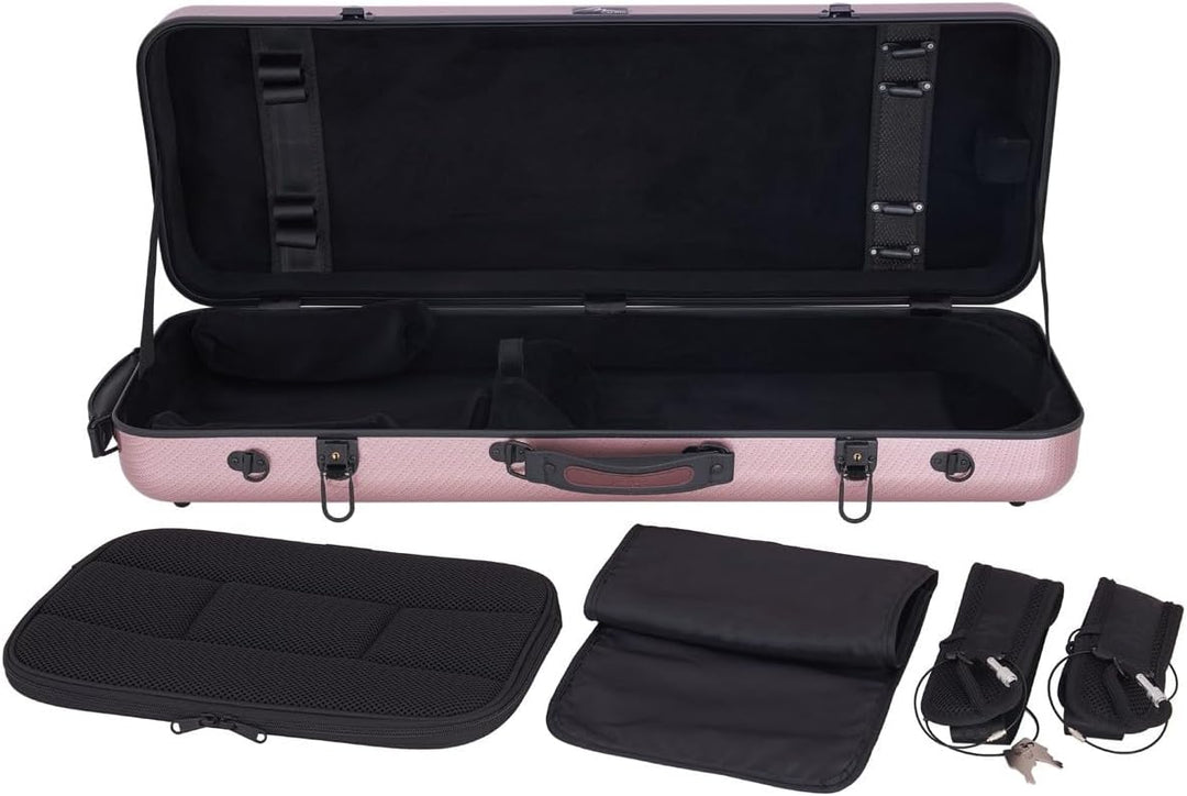Bratschenkoffer Fiberglass 38-43 Oblong special rot M-case + Musiktasche