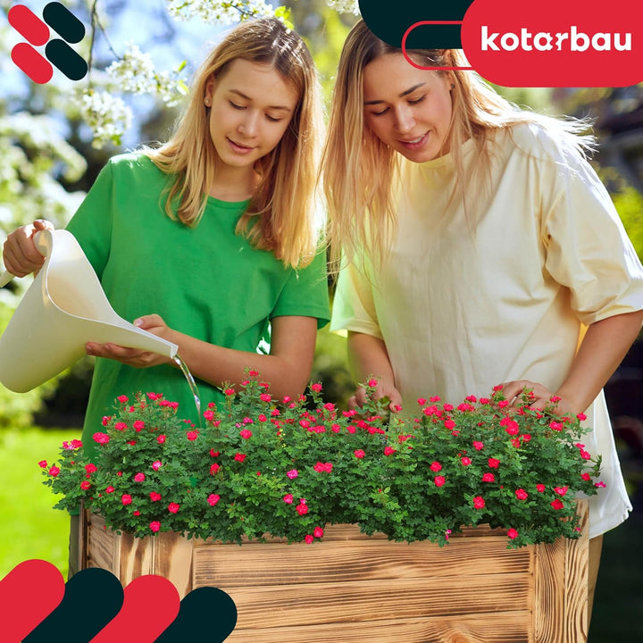 KOTARBAU® Blumenkasten - 60 x 39 x 30 cm - Pflanzkasten mit Vlies - Pflanzkübel gross aussen - Balko