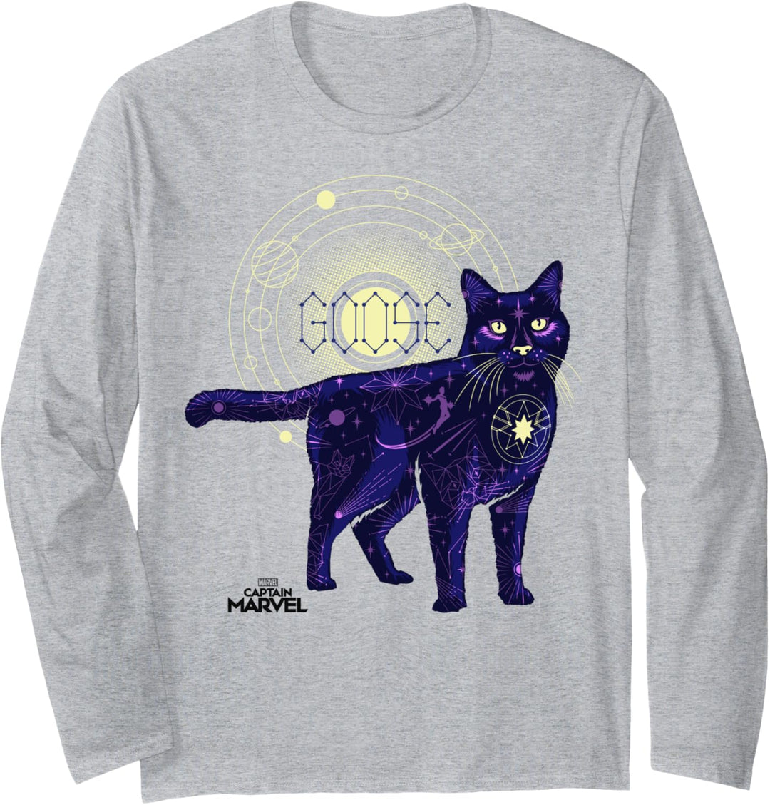 Captain Marvel Goose The Cat Constellation Fill Langarmshirt