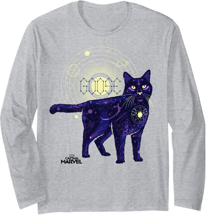 Captain Marvel Goose The Cat Constellation Fill Langarmshirt
